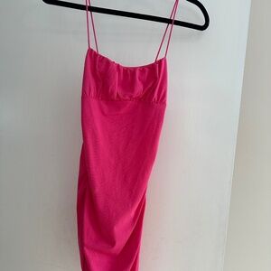 Pink cotton mini dress